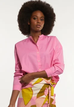 Sale River Woods Katoenen effen blouse lange mouwen roze -