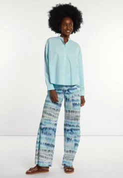 Discount River Woods Katoenen effen blouse lange mouwen blauw -