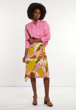 Sale River Woods Katoenen effen blouse lange mouwen roze -