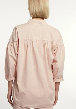 Sale River Woods Katoenen effen oversized V-hals blouse   roze -