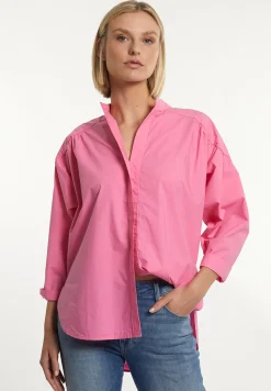 Clearance River Woods Katoenen effen oversized V-hals blouse roze -