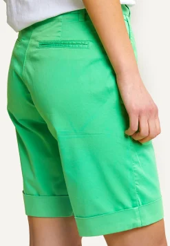 Outlet River Woods Katoenen effen stretch bermuda groen -