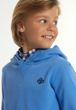 Outlet River Woods Katoenen fancy kaptrui soft azure -