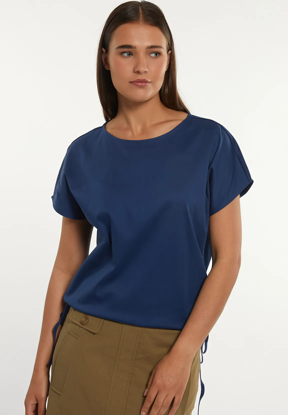 Clearance River Woods Katoenen fancy T-shirt ronde hals blauw -