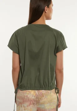 Discount River Woods Katoenen fancy T-shirt ronde hals kaki -