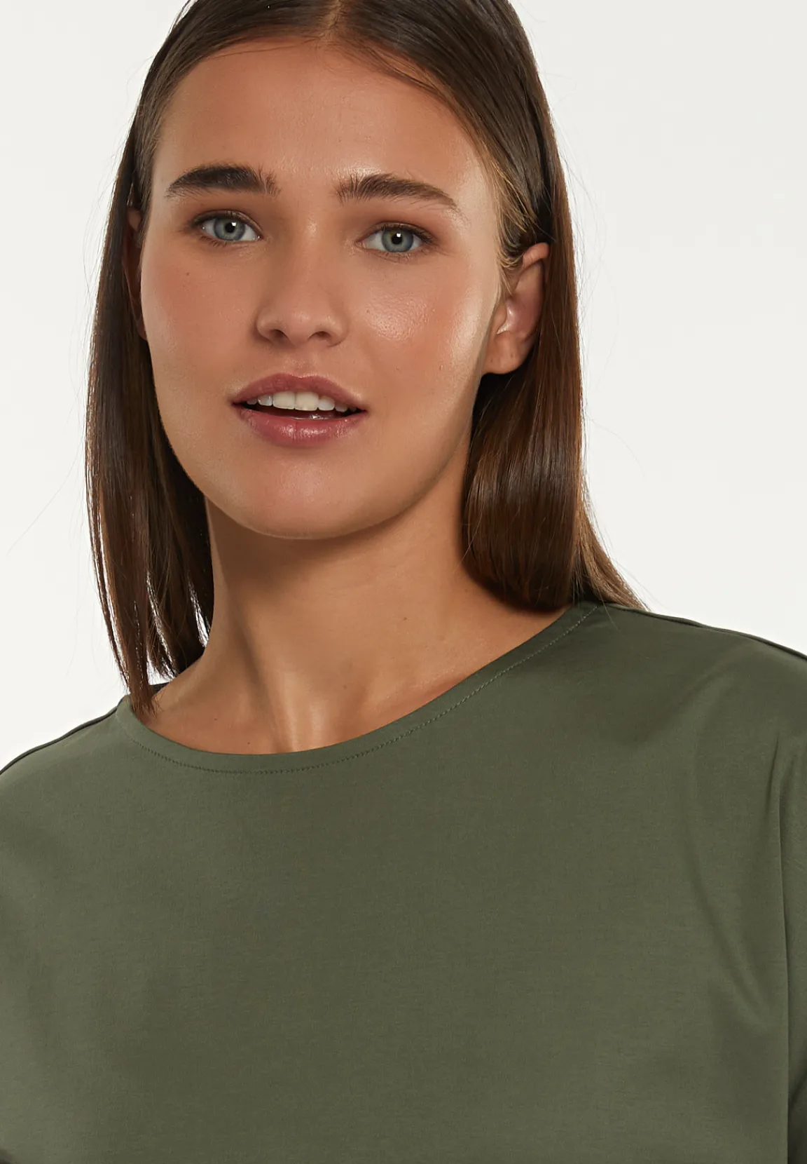 Discount River Woods Katoenen fancy T-shirt ronde hals kaki -