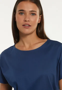 Clearance River Woods Katoenen fancy T-shirt ronde hals blauw -