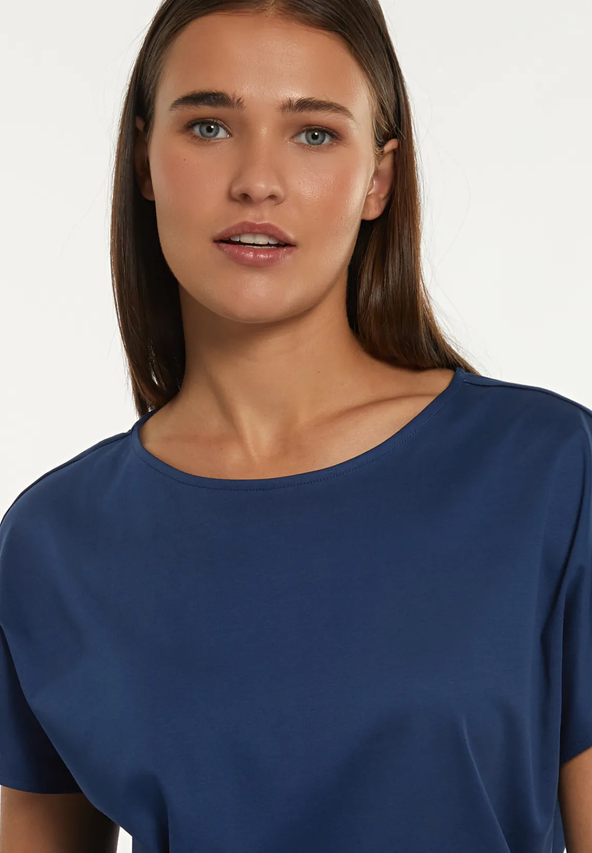 Clearance River Woods Katoenen fancy T-shirt ronde hals blauw -