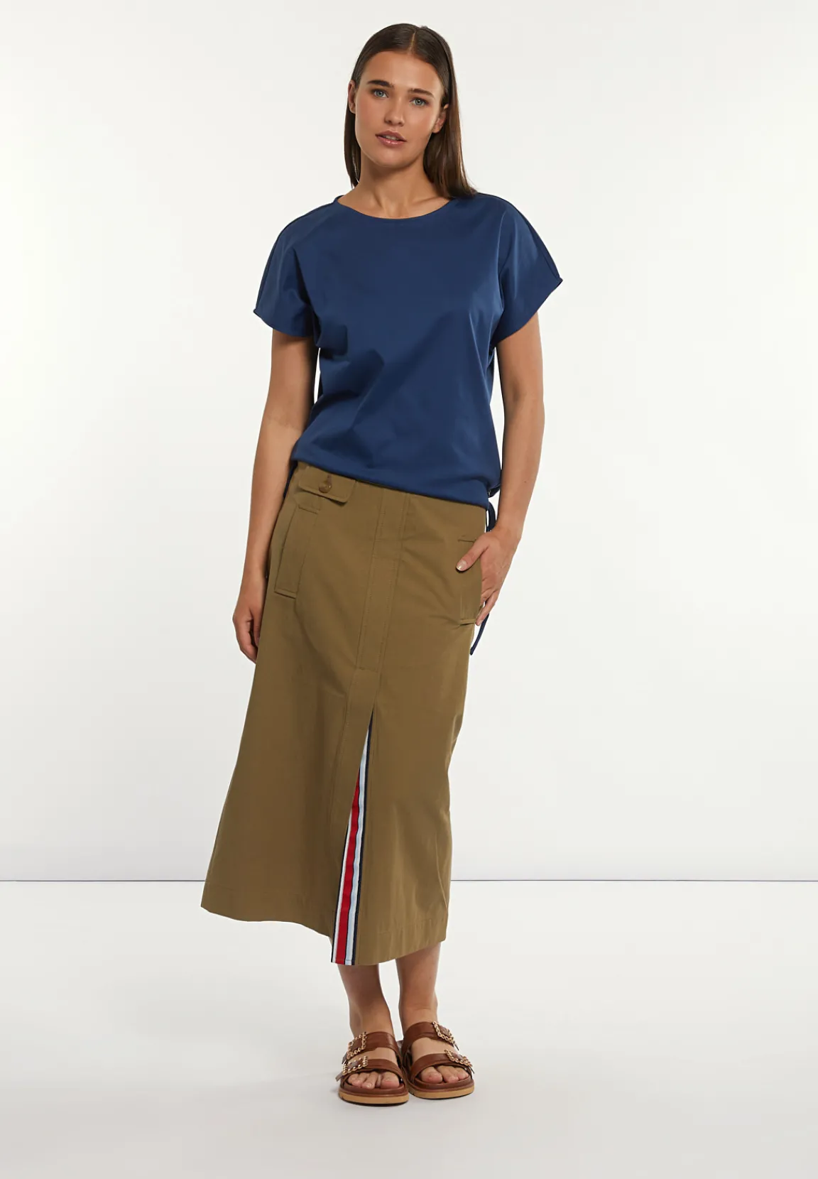 Clearance River Woods Katoenen fancy T-shirt ronde hals blauw -
