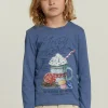Sale River Woods Katoenen fantasie Tshirt denim mix -