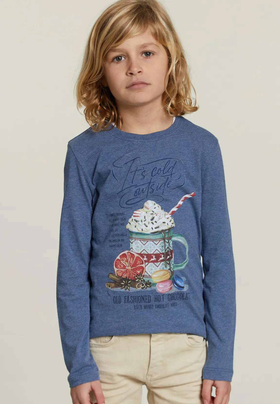 Sale River Woods Katoenen fantasie Tshirt denim mix -