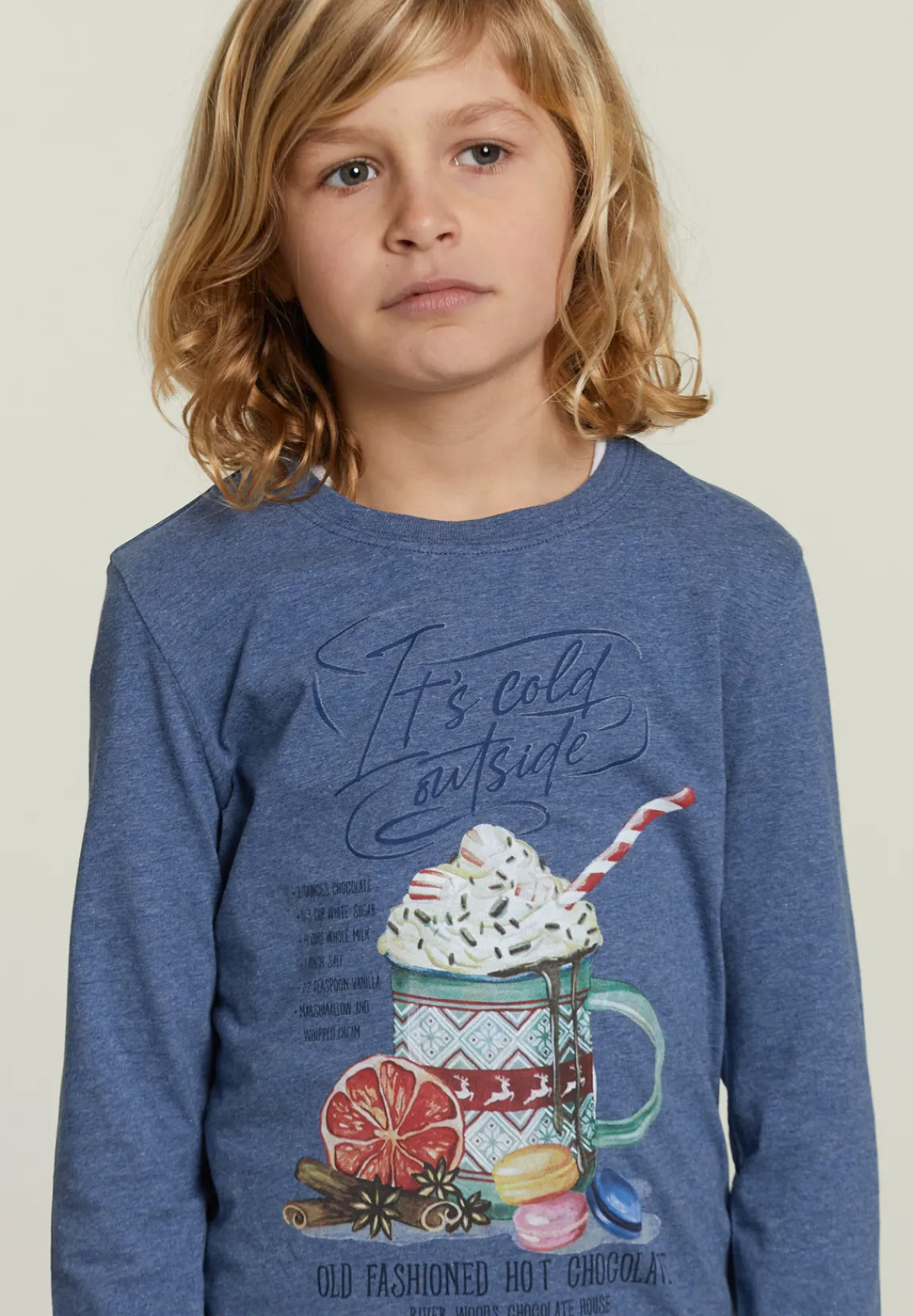 Sale River Woods Katoenen fantasie Tshirt denim mix -