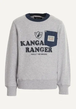 Clearance River Woods Katoenen fantasietrui ronde hals pearl grey mix/ night denim mix -