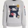 Best River Woods Katoenen fantasietrui ronde hals pearl grey mix -