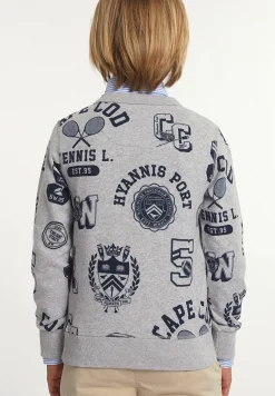 Fashion River Woods Katoenen fantasietrui ronde hals pearl grey mix -