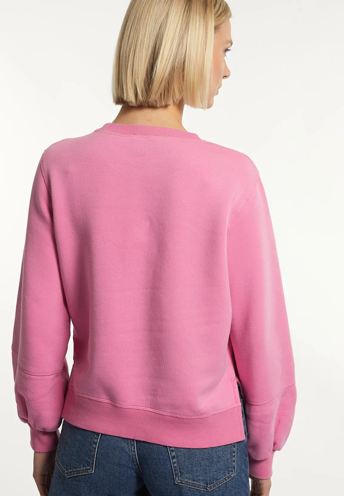 Hot River Woods Katoenen fleecetrui ronde hals roze -