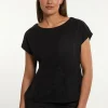Sale River Woods Katoenen geborduurde T-shirt boothals zwart -