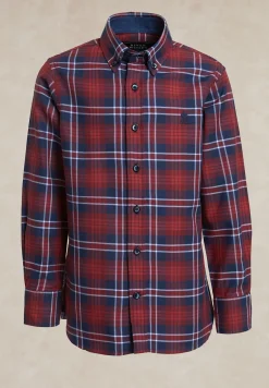 Online River Woods Katoenen geruit hemd blauw/rood -