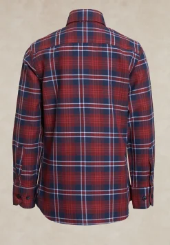 Online River Woods Katoenen geruit hemd blauw/rood -