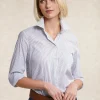 Outlet River Woods Katoenen gestreepte blouse grijs/wit -