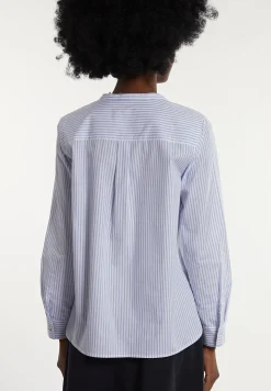 Online River Woods Katoenen gestreepte blouse met ruches blauw/wit -