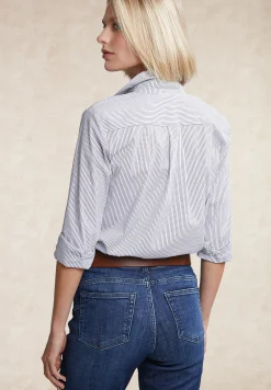 Outlet River Woods Katoenen gestreepte blouse grijs/wit -