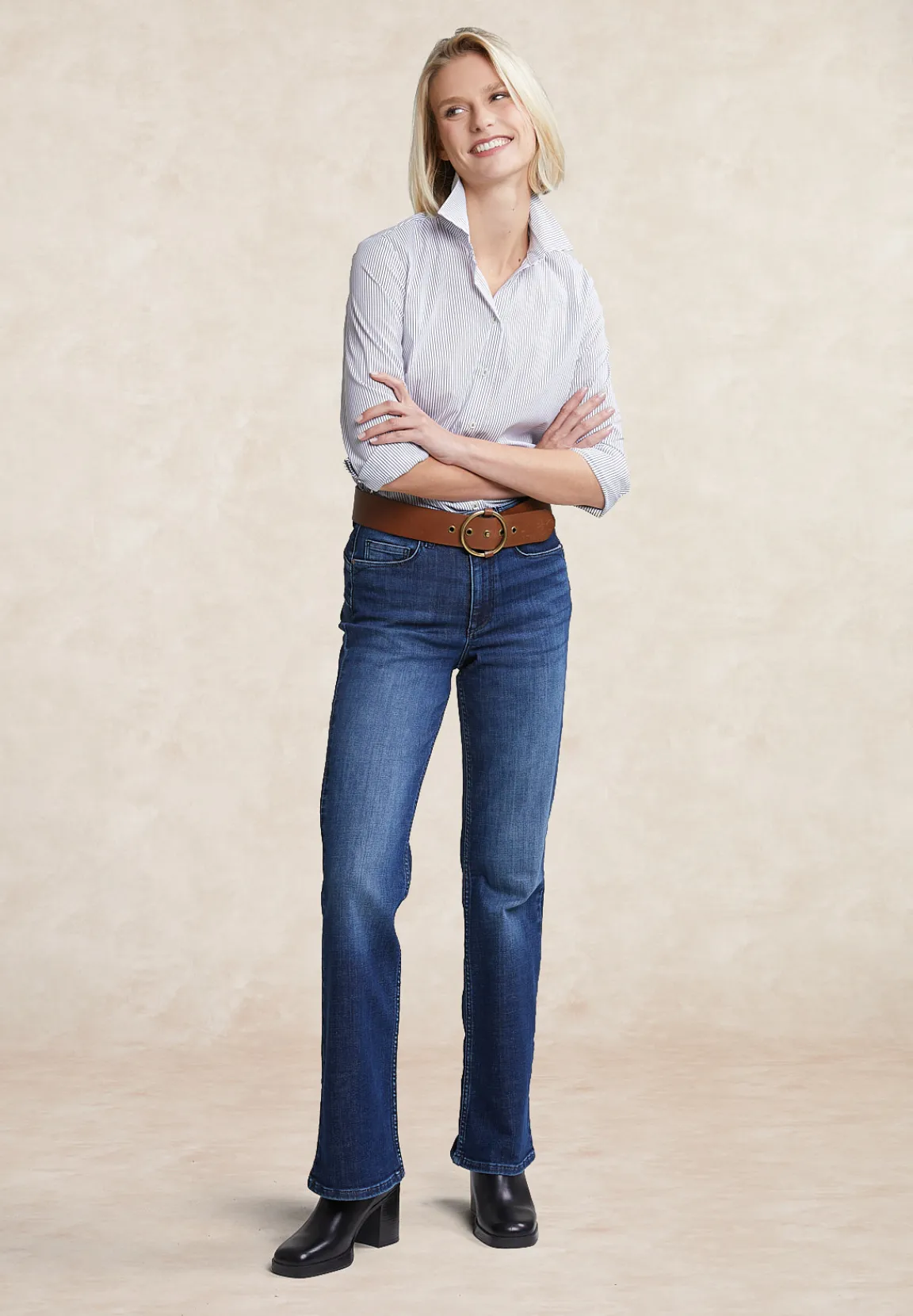 Outlet River Woods Katoenen gestreepte blouse grijs/wit -