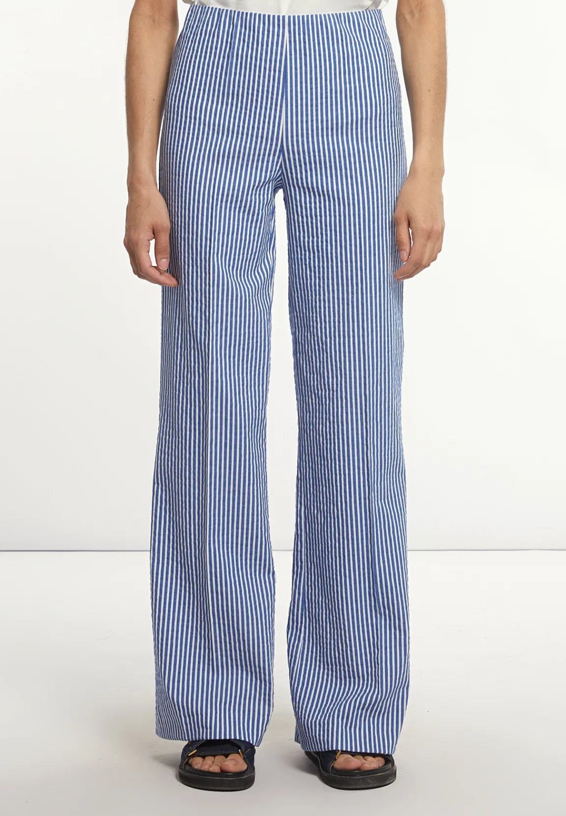 Sale River Woods Katoenen gestreepte broek blauw/wit -