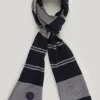 Best River Woods Katoenen gestreepte sjaal dark navy voor jongens -