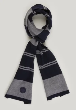 Best River Woods Katoenen gestreepte sjaal dark navy voor jongens -