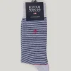Discount River Woods Katoenen gestreepte sokken lt grey mix/indigo -