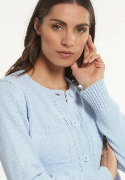 Discount River Woods Katoenen gilet ronde hals opgestikte zakken blauw -
