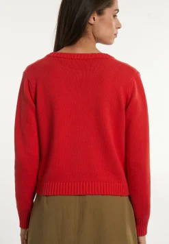 Outlet River Woods Katoenen gilet ronde hals opgestikte zakken rood -