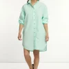 Clearance River Woods Katoenen hemdjurk mintgroen -