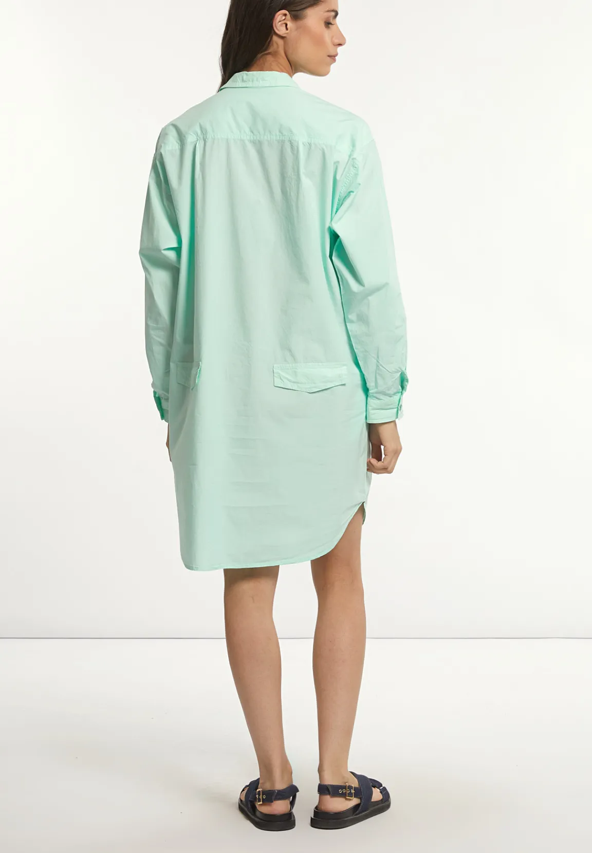 Clearance River Woods Katoenen hemdjurk mintgroen -