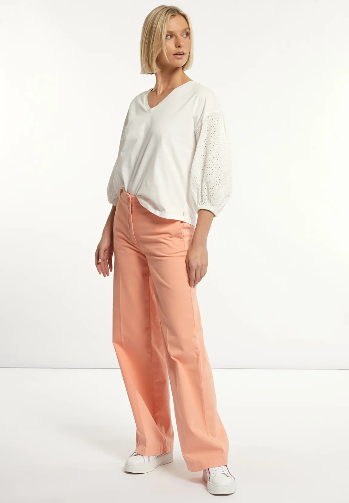 Hot River Woods Katoenen klassieke stretch broek oranje -