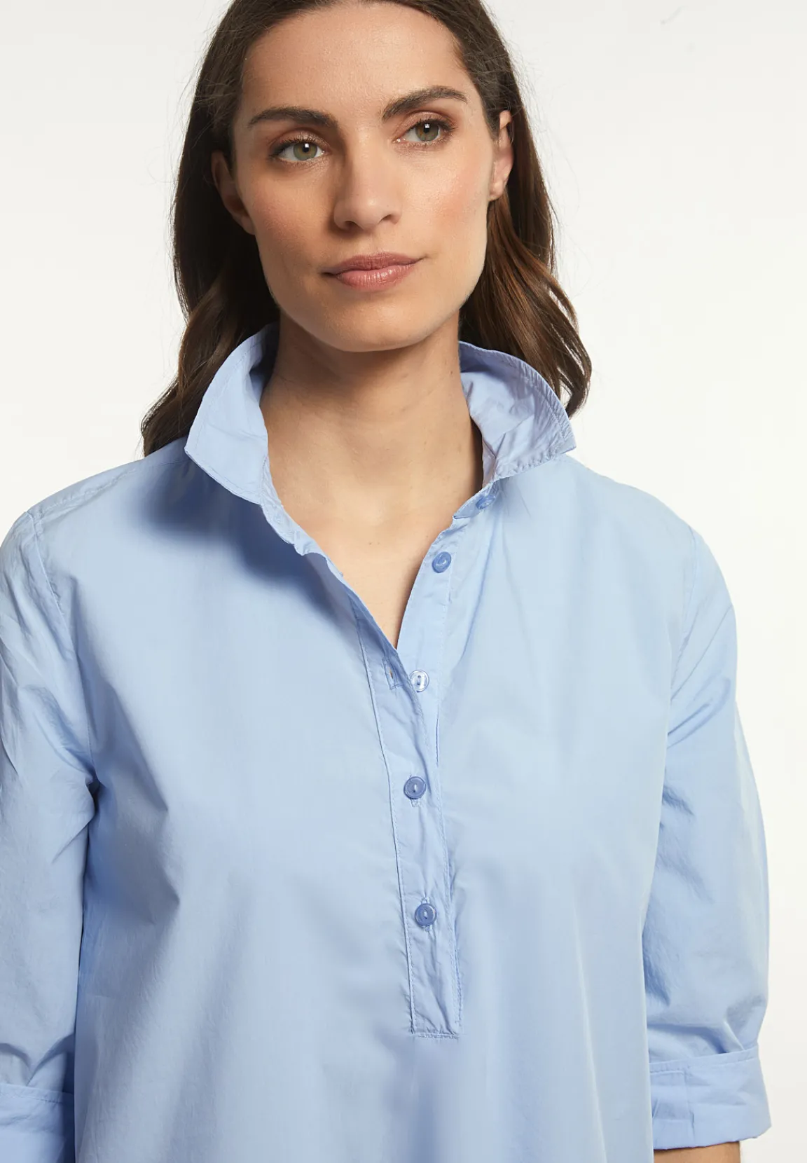 Online River Woods Katoenen korte jurk 3/4 mouwen blauw -
