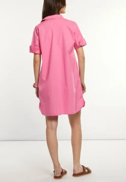 Discount River Woods Katoenen korte jurk elleboogmouwen roze -