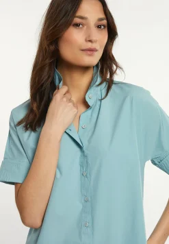New River Woods Katoenen korte jurk elleboogmouwen blauw -