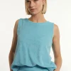 Sale River Woods Katoenen mouwloze éponge top blauw -
