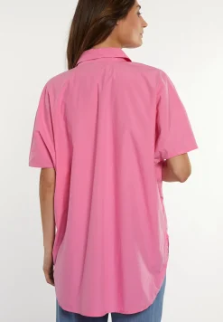 Clearance River Woods Katoenen oversized blouse korte mouwen borstzak roze -