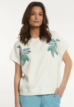 Sale River Woods Katoenen oversized mouwloze fantasietrui écru -