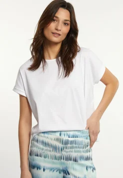 Clearance River Woods Katoenen oversized T-shirt ronde hals wit -