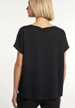 New River Woods Katoenen oversized T-shirt ronde hals korte mouwen zwart -