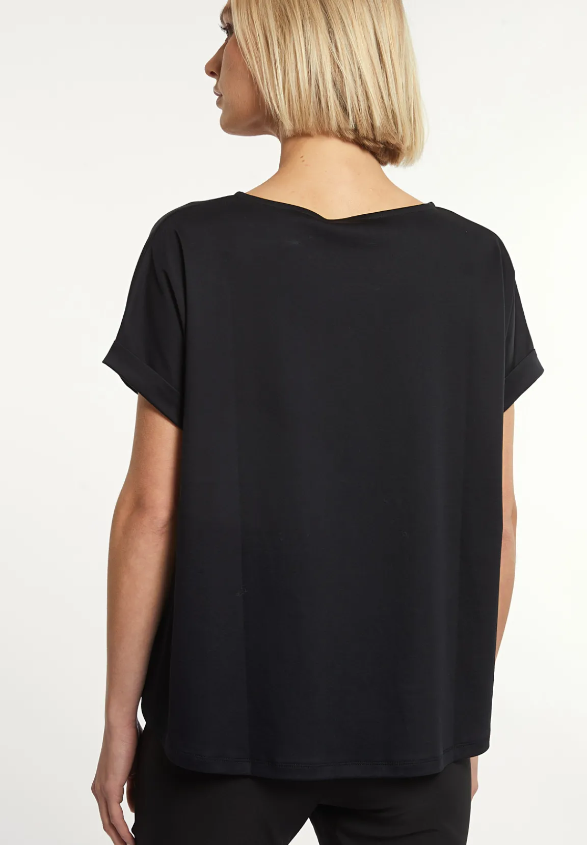 New River Woods Katoenen oversized T-shirt ronde hals korte mouwen zwart -