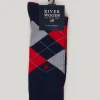 Outlet River Woods Katoenen 2-paar sokken navy/rood -