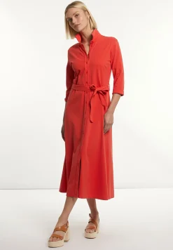 Sale River Woods Katoenen polojurk 3/4 mouwen met riem rood -