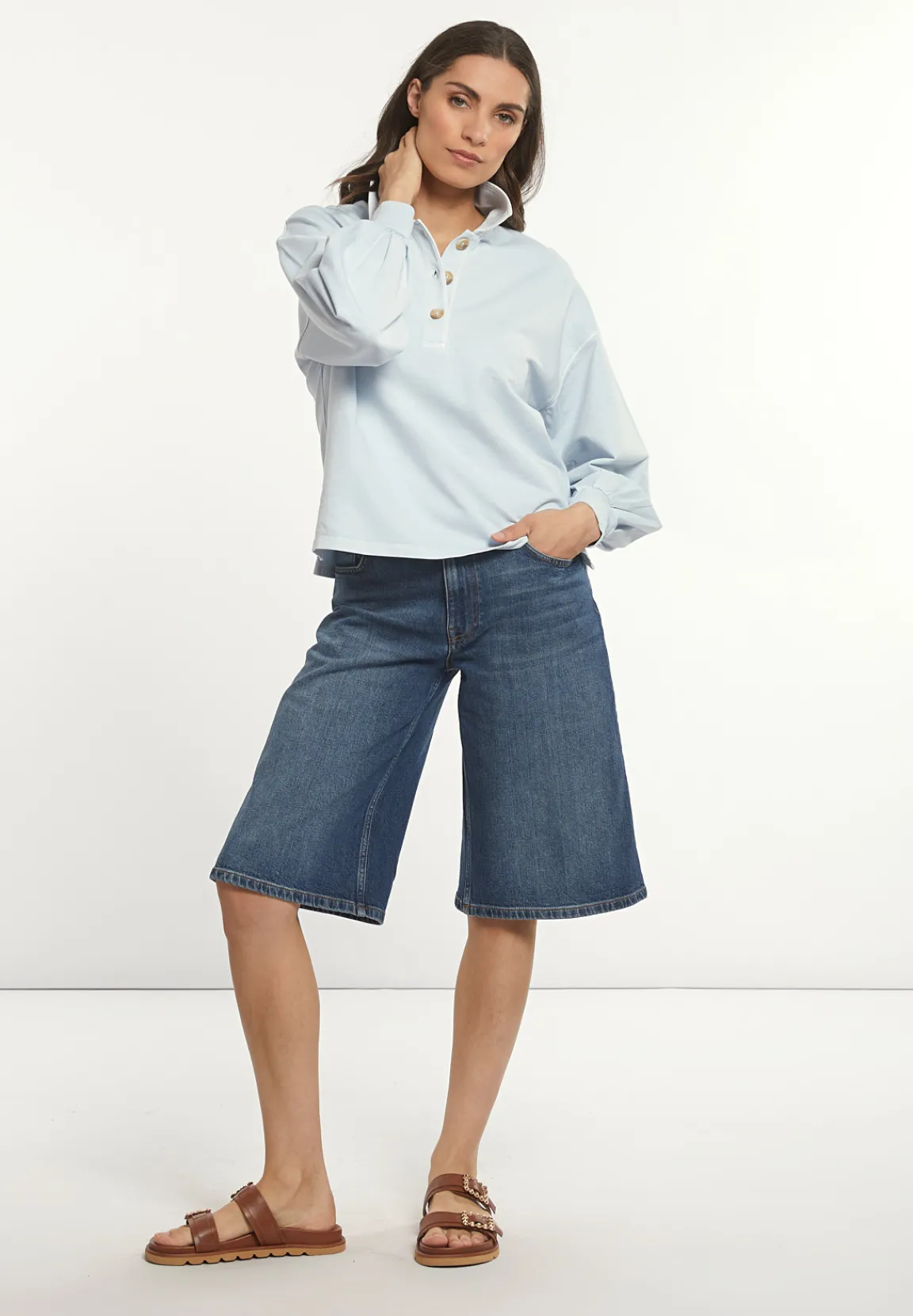 Fashion River Woods Katoenen polotrui blauw -