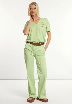 Outlet River Woods Katoenen rechte klassieke broek kiwi -