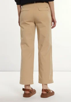 Best River Woods Katoenen rechte klassieke broek beige -